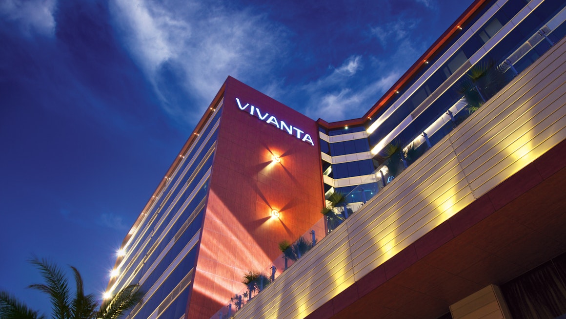 Facade of Vivanta Hotel, by Taj Group