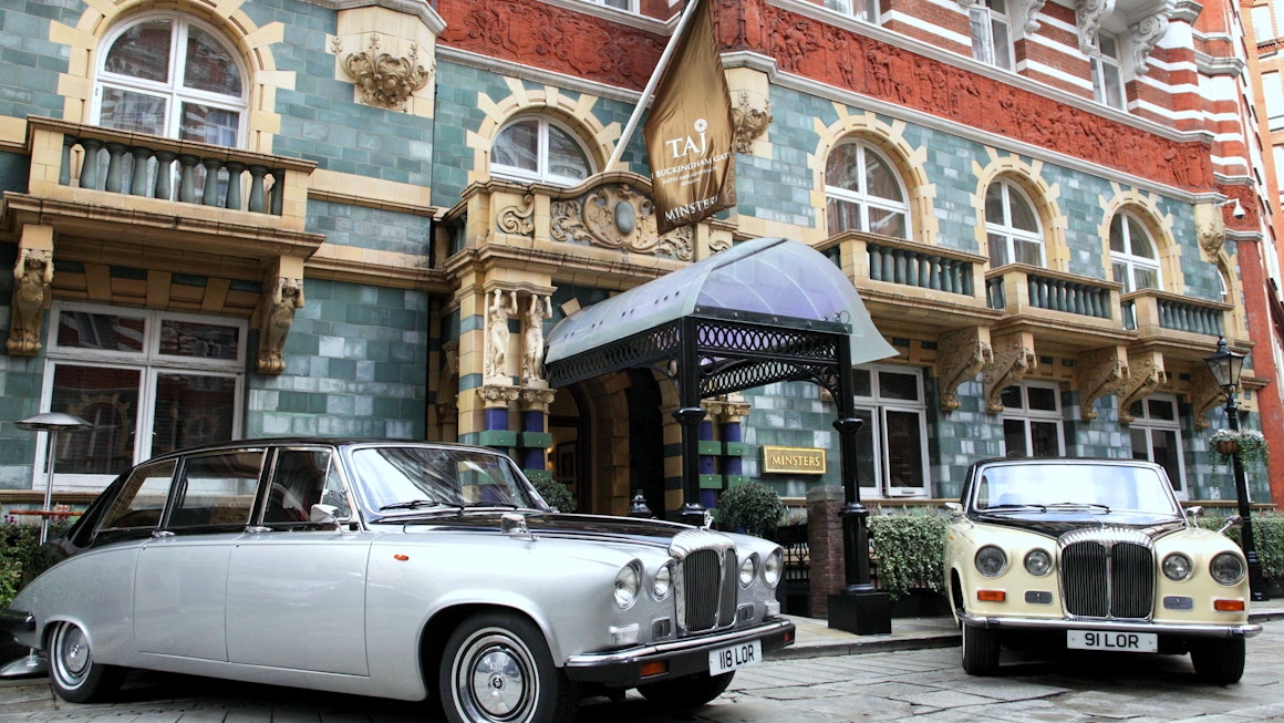 Vintage Daimler Outside Taj Group Hotel