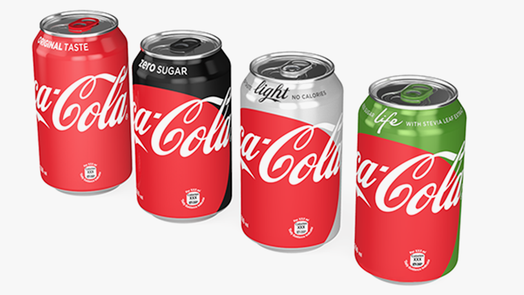 New can design without Coke's dynamic ribbon